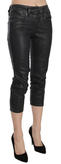 Thumbnail for Chic Black Mid Waist Cropped Jeans