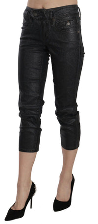 Thumbnail for Chic Black Mid Waist Cropped Jeans