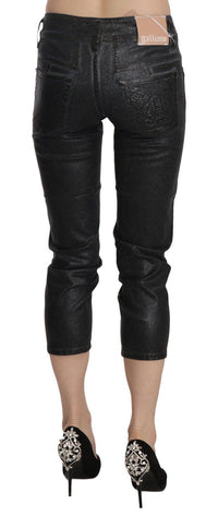 Thumbnail for Chic Black Mid Waist Cropped Jeans