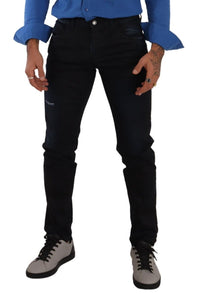 Thumbnail for Elegant Slim Fit Dark Blue Denim Jeans