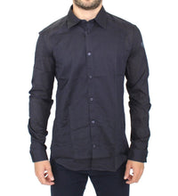 Thumbnail for Elegant Blue Cotton Slim Casual Shirt