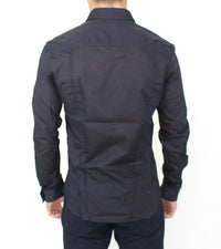 Thumbnail for Elegant Blue Cotton Slim Casual Shirt