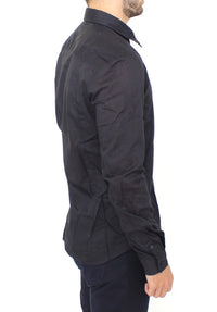 Thumbnail for Elegant Blue Cotton Slim Casual Shirt