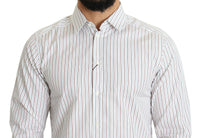 Thumbnail for Elegant White Striped Cotton Dress Shirt