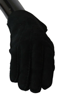 Thumbnail for Elegant Black Leather Biker Gloves