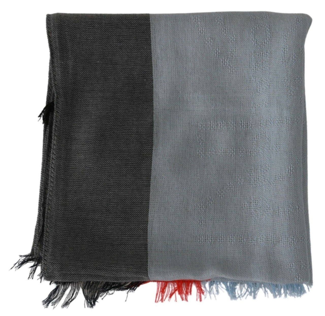 Gray Fringe Neck Wrap Cotton Scarf