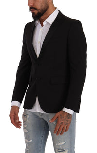 Thumbnail for Elegant Black Slimfit Peak Lapel Blazer