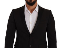 Thumbnail for Elegant Black Slimfit Peak Lapel Blazer