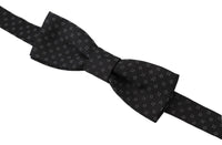 Thumbnail for Exclusive Silk Patterned Black Bow Tie