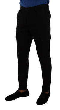 Thumbnail for Elegant Black Slim Fit Cargo Pants