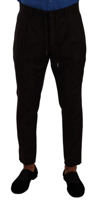 Thumbnail for Elegant Burgundy Wool Jogger Pants