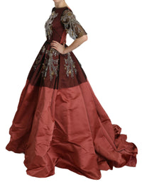 Thumbnail for Elegant Crystal Embellished Silk Gown