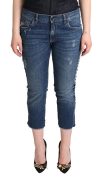 Thumbnail for Elegant Mid-Waist Cropped Denim