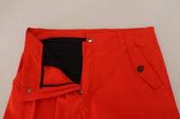 Thumbnail for Elegant Red Cotton Blend Trousers