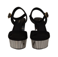 Thumbnail for Sleek Black Ankle Strap Platform Sandals