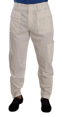 Thumbnail for Elegant Off White Cargo Pants - Regular Fit