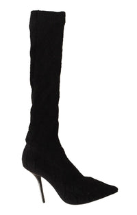 Thumbnail for Elegant Black Stretch Socks Boots