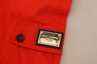 Thumbnail for Elegant Red Cotton Blend Trousers