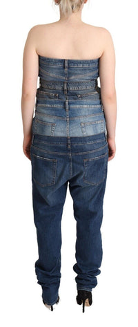 Thumbnail for Elegant Dark Blue Denim Jumpsuit Dress