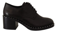 Thumbnail for Studded Oxford Elegance Leather Heels