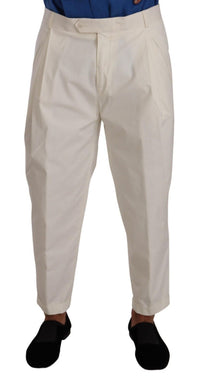 Thumbnail for Elegant White Cotton Stretch Dress Pants