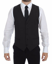 Thumbnail for Gray Wool Stretch Dress Vest Jacket Blazer