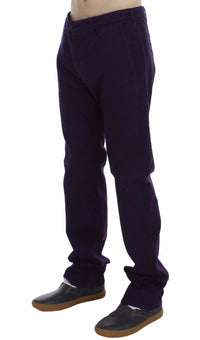 Thumbnail for Purple Cotton Stretch Slim Chinos