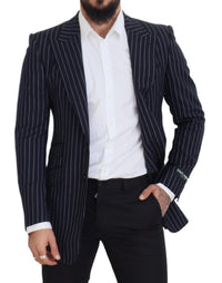 Thumbnail for Elegant Navy Slim Fit Wool Blazer