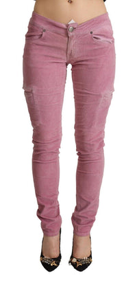 Thumbnail for Chic Pink Low Waist Skinny Jeans