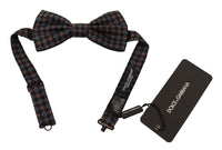 Thumbnail for Elegant Black Silk Bow Tie with Unique Metal Clasp