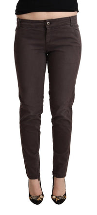 Thumbnail for Chic Brown Low Waist Skinny Pants