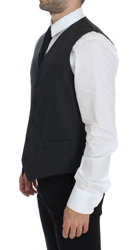 Thumbnail for Gray Wool Formal Dress Vest Gilet Weste