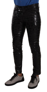 Thumbnail for Elegant Black Logo Skinny Pants