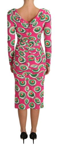 Thumbnail for Elegant Pink Silk Sheath Bodycon Dress