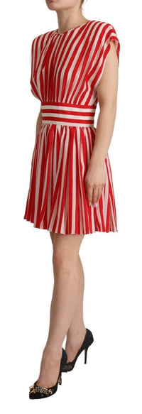 Thumbnail for Elegant Striped Silk A-Line Mini Dress
