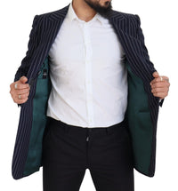 Thumbnail for Elegant Navy Slim Fit Wool Blazer