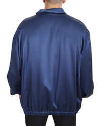 Thumbnail for Regal Blue Silk Bomber Jacket