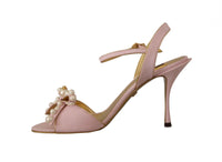 Thumbnail for Elegant Silk Blend Pink Ankle Strap Heels