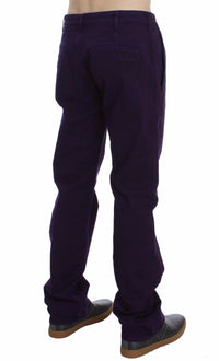 Thumbnail for Purple Cotton Stretch Slim Chinos