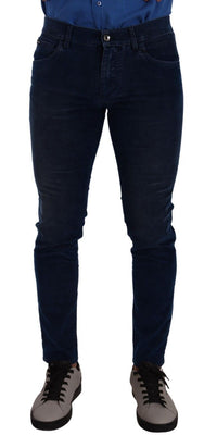 Thumbnail for Sleek Dark Blue Slim Fit Jeans