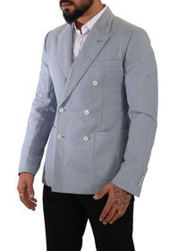 Thumbnail for Elegant Slim Fit Light Blue Double Breasted Blazer