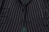 Thumbnail for Elegant Navy Slim Fit Wool Blazer