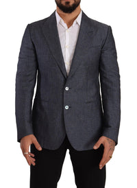 Thumbnail for Elegant Slim Fit Two-Button Blue Blazer