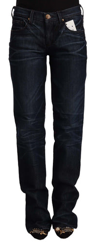 Thumbnail for Chic Dark Blue Mid Waist Jeans