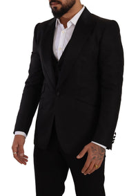 Thumbnail for Sicilia Slim Fit Black Suit Ensemble