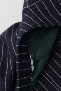 Thumbnail for Elegant Navy Slim Fit Wool Blazer