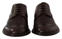 Thumbnail for Brown Leather Oxford Wingtip Formal Derby