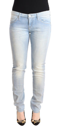 Thumbnail for Chic Low Waist Skinny Light Blue Denim