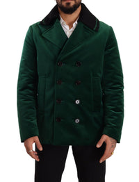 Thumbnail for Elegant Velvet Double Breasted Overcoat