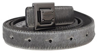 Thumbnail for Elegant Silver Leather Designer Belt